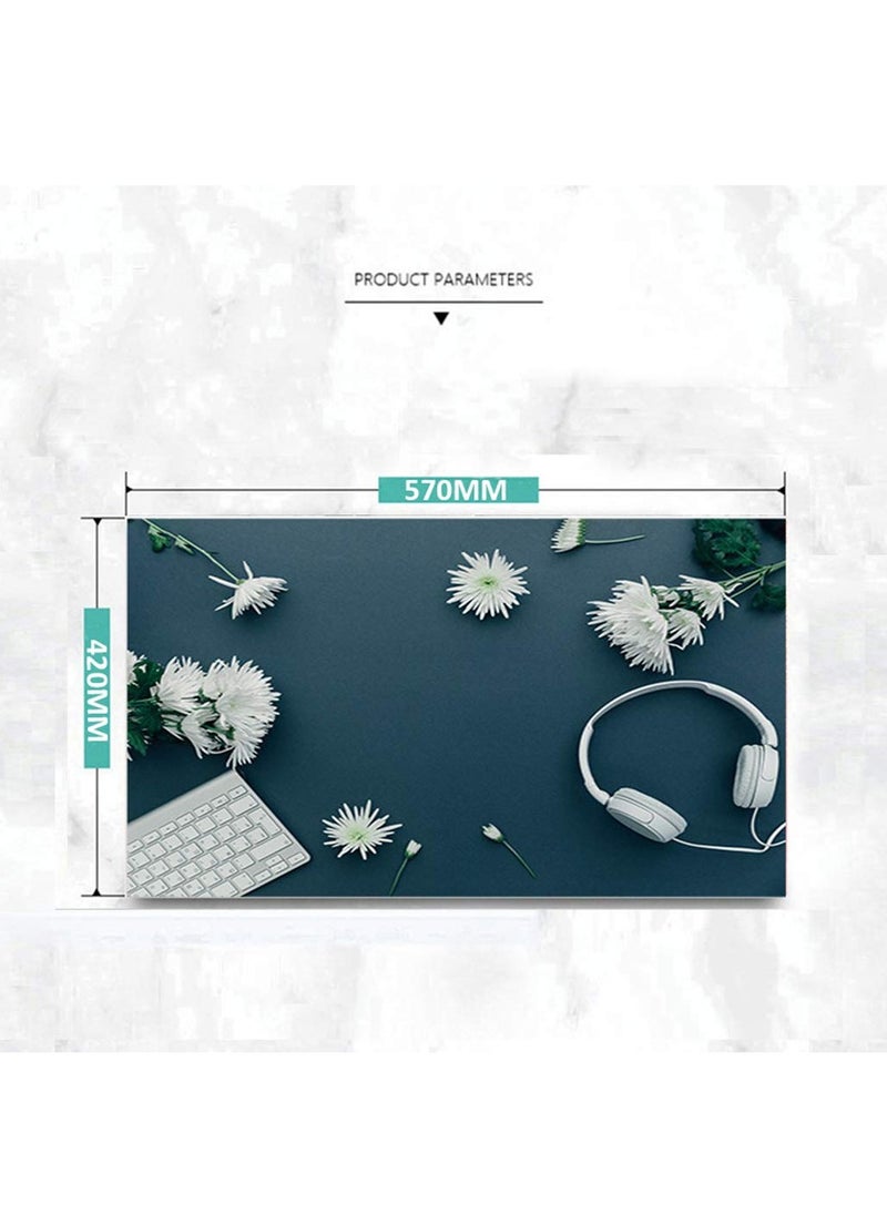 Generic 57*42 Photography Background Double Sided 3D 2 Patterns Waterproof Premium Texture Backdrop Wall Video Displaying Props for ins Style Jewelry/Food Photoshoots (#17-Blue Base White Flowers & hat)  - Image 4