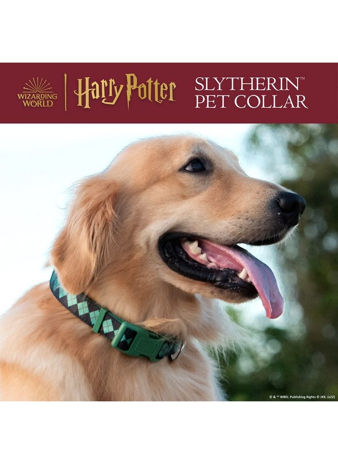 Harry Potter - Harry Potter Slytherin Dog Collar in Size Small | Small Dog Collar, Harry Potter Dog Collar | Harry Potter Dog Apparel & Accessories for Hogwarts Houses, Slytherin - Image 1
