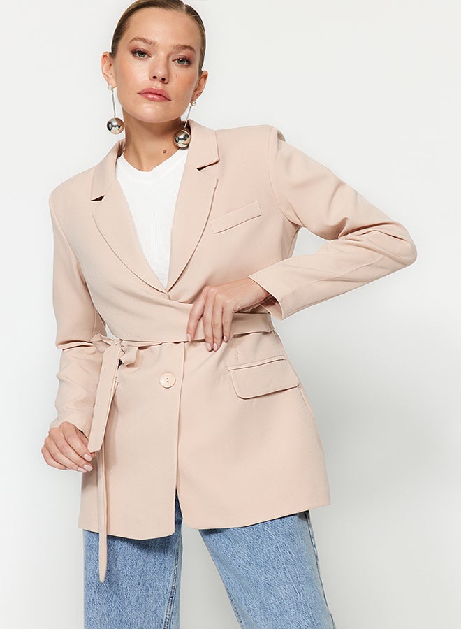 trendyol Stone Regular Lined Woven Blazer Jacket TWOAW21CE0320 - Image 3