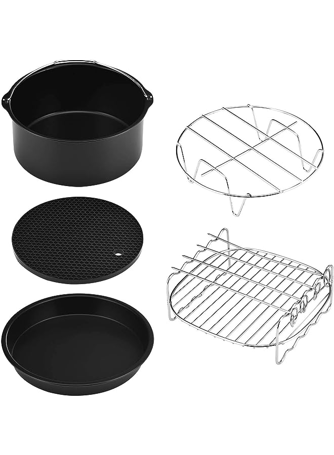 U-HOOME Air Fryers Accessories for Gowise Philips Cozyna and More, All Over 3.0L Capacity, All 3.7QT 5.3QT with 7 Inch Diameter, Universal Deep Fryer Accessories Kits (Set of 5) - Image 1