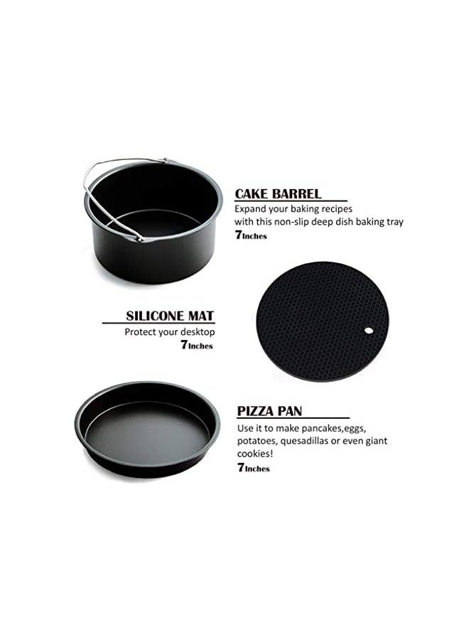 U-HOOME Air Fryers Accessories for Gowise Philips Cozyna and More, All Over 3.0L Capacity, All 3.7QT 5.3QT with 7 Inch Diameter, Universal Deep Fryer Accessories Kits (Set of 5) - Image 4