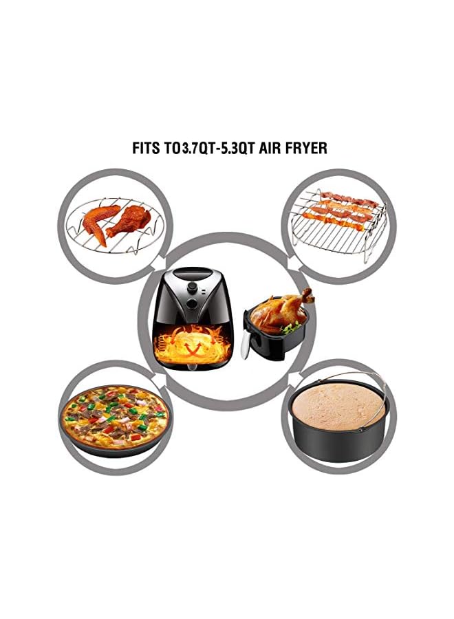 U-HOOME Air Fryers Accessories for Gowise Philips Cozyna and More, All Over 3.0L Capacity, All 3.7QT 5.3QT with 7 Inch Diameter, Universal Deep Fryer Accessories Kits (Set of 5) - Image 5