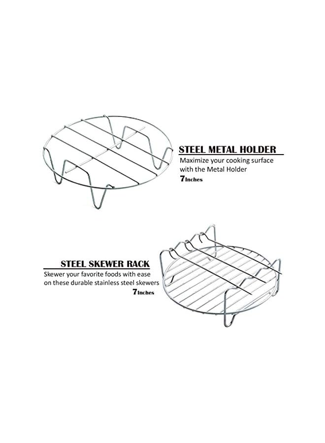 U-HOOME Air Fryers Accessories for Gowise Philips Cozyna and More, All Over 3.0L Capacity, All 3.7QT 5.3QT with 7 Inch Diameter, Universal Deep Fryer Accessories Kits (Set of 5) - Image 3