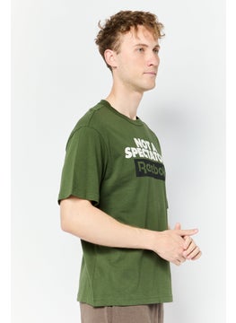 Reebok Men Sportswear Fit Short Sleeve Outdoor T-Shirt, Dark Green  - Image 2