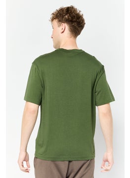 Reebok Men Sportswear Fit Short Sleeve Outdoor T-Shirt, Dark Green  - Image 3