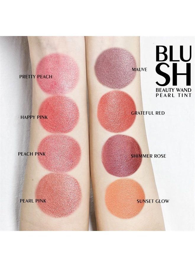 KYDA - Blush Beauty Wand, Shimmer Face Blush with Cushion Applicator, Natural Pearl Finish, Silky Smooth Creamy Formula, Lightweight Blendable Blush Rouge Stick, by Ownest Beauty-Peach Pink - Image 1