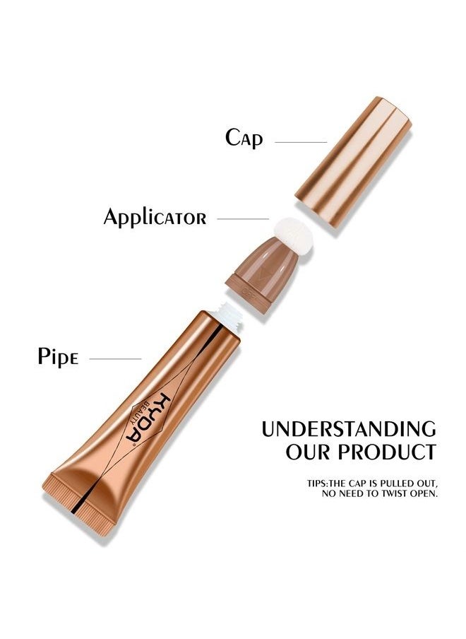 KYDA - Blush Beauty Wand, Shimmer Face Blush with Cushion Applicator, Natural Pearl Finish, Silky Smooth Creamy Formula, Lightweight Blendable Blush Rouge Stick, by Ownest Beauty-Peach Pink - Image 1