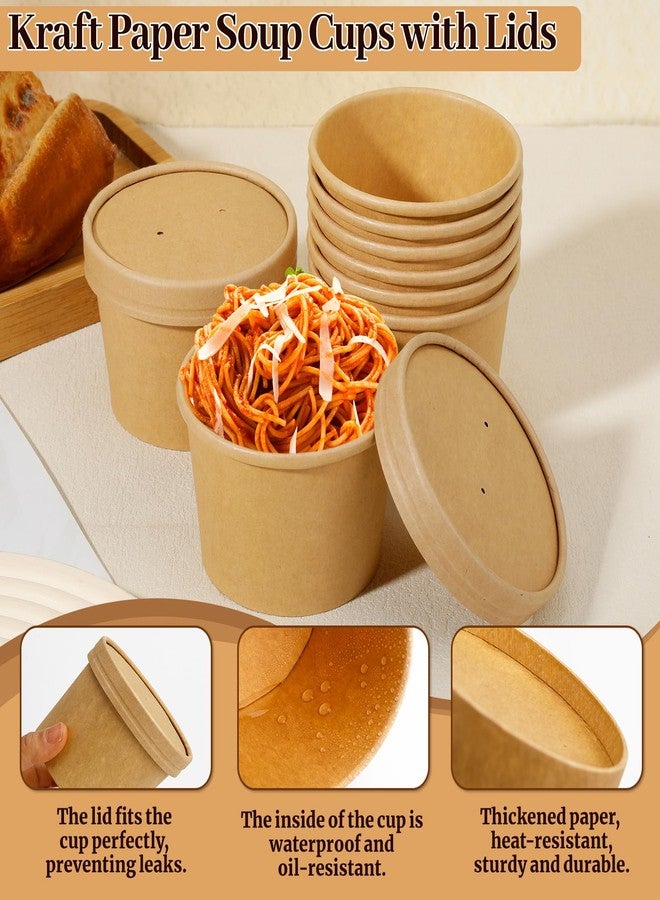 BALDCC 50 Pack Disposable Paper Soup Containers with Lids, 12 Oz Disposable Paper Soup Bowls with Lid, Paper Ice Cream Cups, Soup to go containers for Storing Food in the Refrigerator or Carrying Out - Image 4