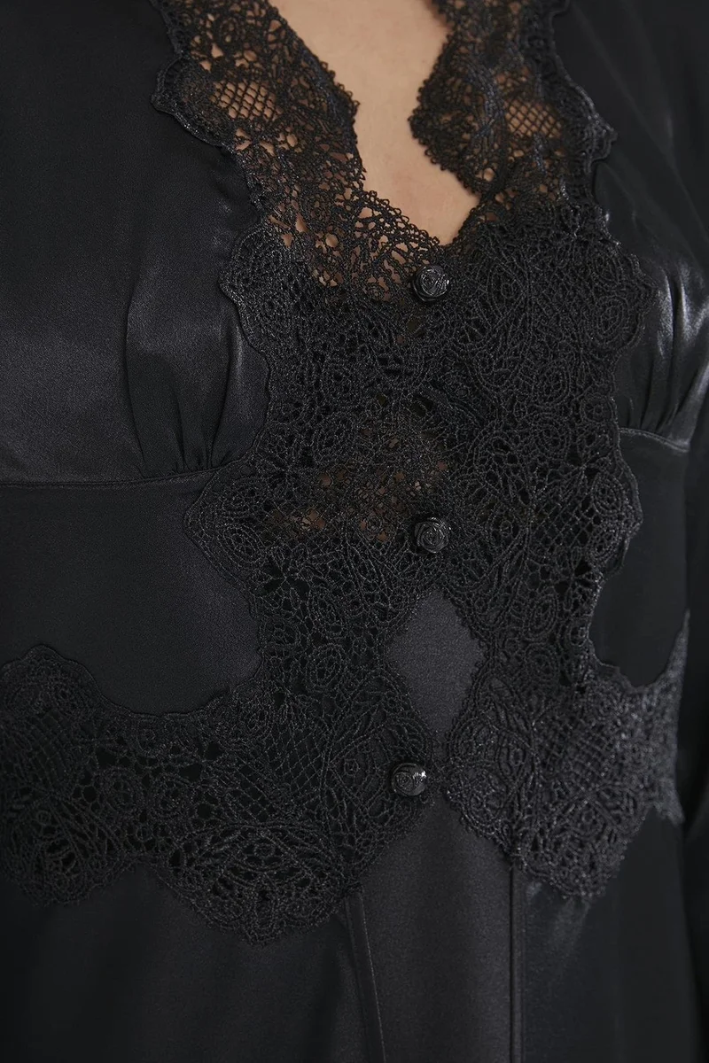 بيير كاردان 6335 Women's Satin Six Dowry Set - Black