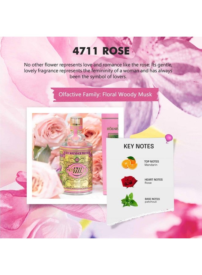 4711 Floral Collection Rose Eau de Cologne - 100ml (For Men & Women) - Image 5