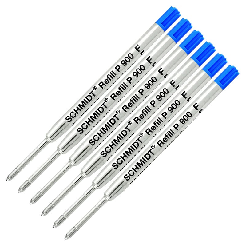 Schmidt 6 Pack - Blue-P900-Fine Tip Schmidt Parker Style Ballpoint Refill - Image 5