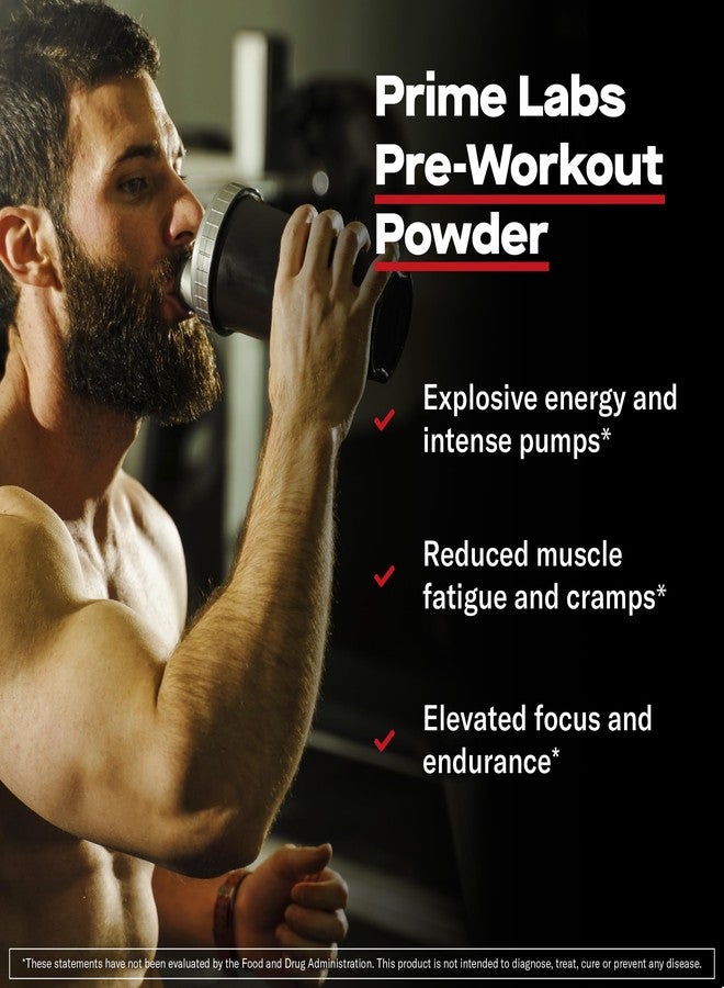 Prime Labs Pre Workout Powder for Men - with Citrulline Malate, Beta-Alanine, and Natural Caffeine - Energy, Focus, Power - Blue Lemonade Flavor - 30 Servings - Image 2