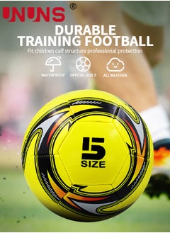 UNUNS Soccer Ball Size 5,Training Football For Kids Youth Adults,Double Layer Anti-Explosion Football,Indoor Outdoor Play Game Training Practice Football Ball Pump,Ball Bag And Net Bag,Durable Football  - Image 2