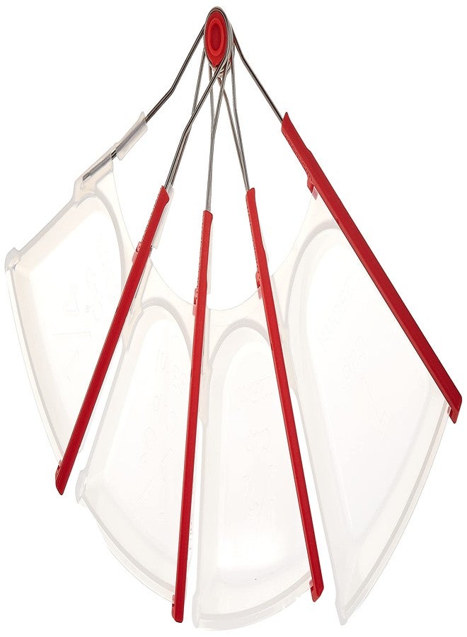 Dreamfarm Levups | Scraping Self-Leveling Measuring Cups | Set of 4 Cups | Red + Clear - Image 3