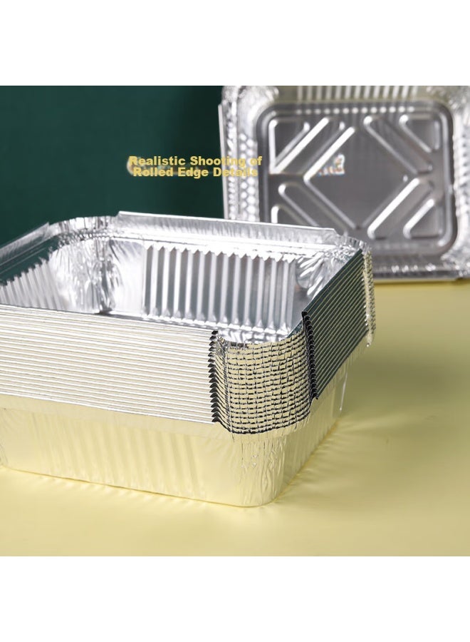 Faxilon Faxi Long Air Fryer Aluminum Foil Pans, Baking And Barbecue Trays, Rectangular 700ml, Camping And Outdoor Cooking Disposable Boxes, 20 Pieces - Image 4