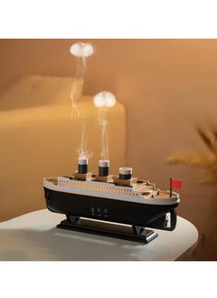 250ml Ship Essential Oil Diffuser & Cool Mist Humidifier – Vintage Aromatherapy with Jellyfish Smoke Ring Spray, 4 LED Light Modes, 28dB Ultra-Quiet, 8H Timer, Auto Shut-Off, Remote Control, BPA-Free – Perfect for Home, Office, Baby & Gifts