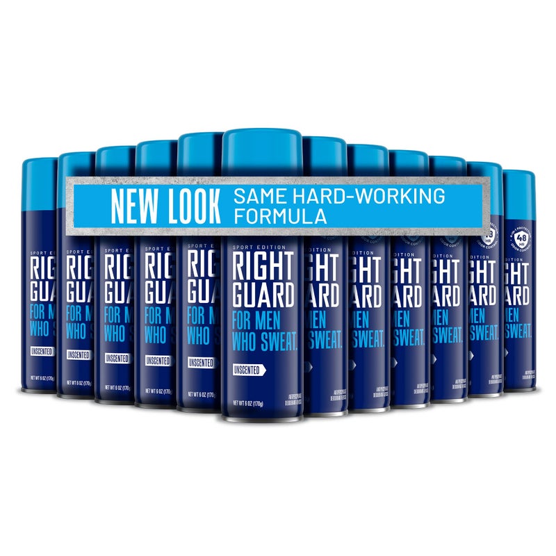 Right Guard Sport Antiperspirant & Deodorant Spray, 4-in-1 Protection Spray Deodorant For Men, Blocks Sweat, 48-Hour Odor Control, Unscented, 6 oz. (Pack of 12) - Image 1