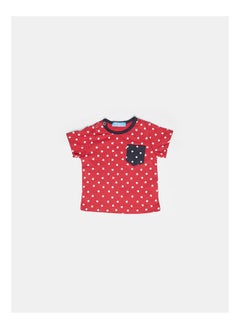 Polka Dot Round Short Sleeve T-Shirt