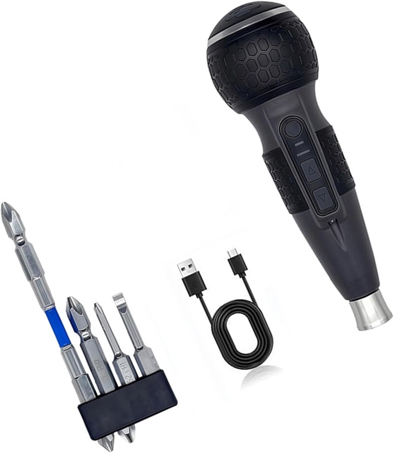 مفك براغي كهربائي لاسلكي محمول سهل الاستخدام بشحن USB وعزم دوران للمشاريع المنزلية اليومية مع قبضة غير قابلة للانزلاق - Image 1