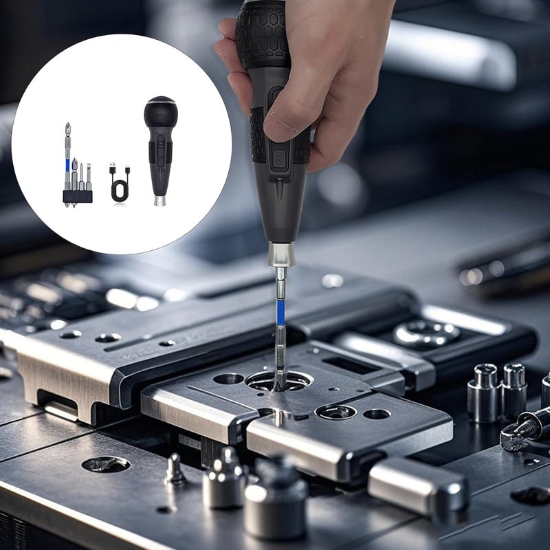 مفك براغي كهربائي لاسلكي محمول سهل الاستخدام بشحن USB وعزم دوران للمشاريع المنزلية اليومية مع قبضة غير قابلة للانزلاق - Image 2