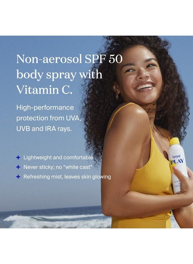 Supergoop! - Play Spf 50 Antioxidant Body Mist W/ Vitamin C 3 Fl Oz 2 Pack Reeffriendly Broad Spectrum Sunscreen Spray For Sensitive Skin Great For Active Days - Image 1