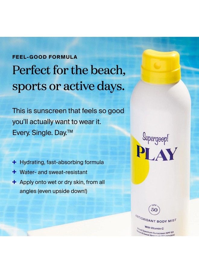 Supergoop! - Play Spf 50 Antioxidant Body Mist W/ Vitamin C 3 Fl Oz 2 Pack Reeffriendly Broad Spectrum Sunscreen Spray For Sensitive Skin Great For Active Days - Image 1