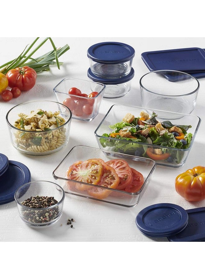 Anchor Hocking 16 Piece Glass Storage Containers with Lids (8 Glass Food Storage Containers & 8 Navy Blue SnugFit Lids) - Image 5