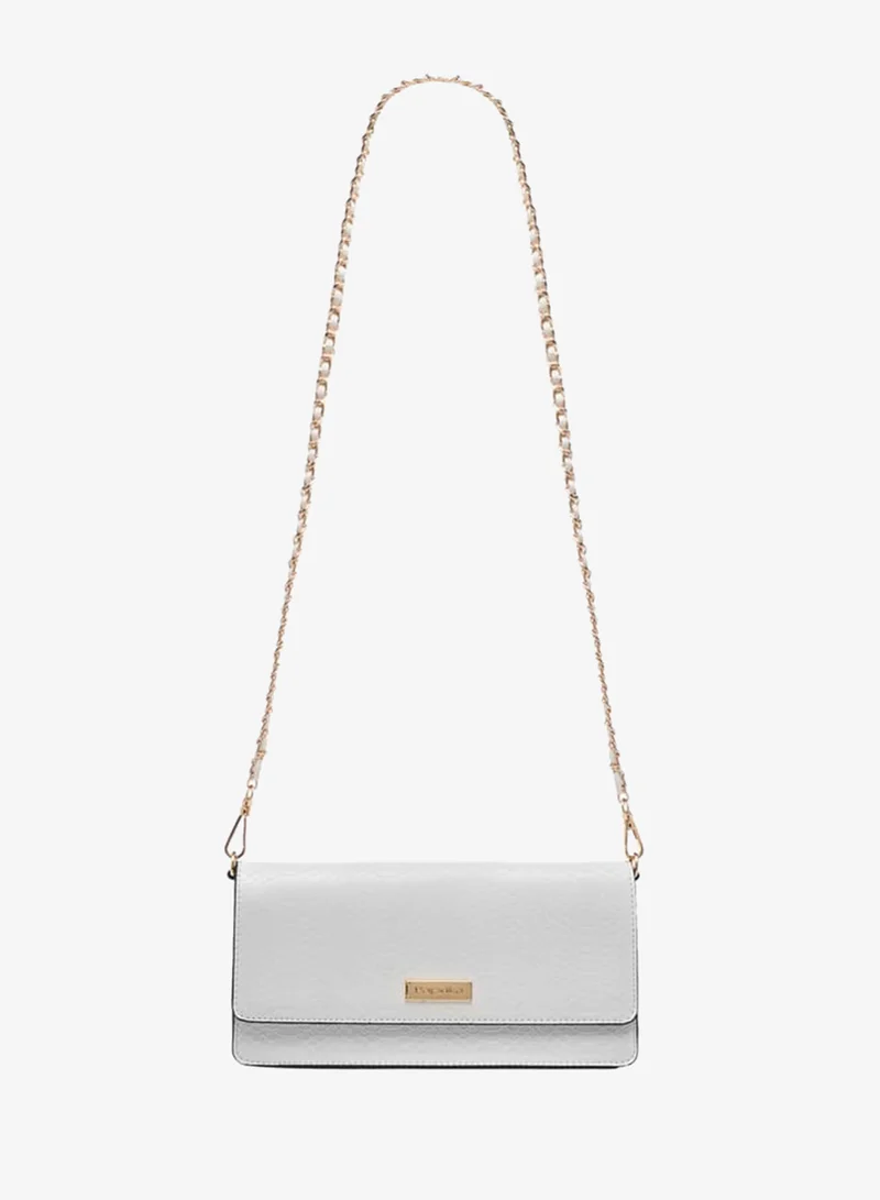 Paprika IVORY Women Textured Crossbody Bag with Chain Strap and Flap Closure for Women | Best Price UAE