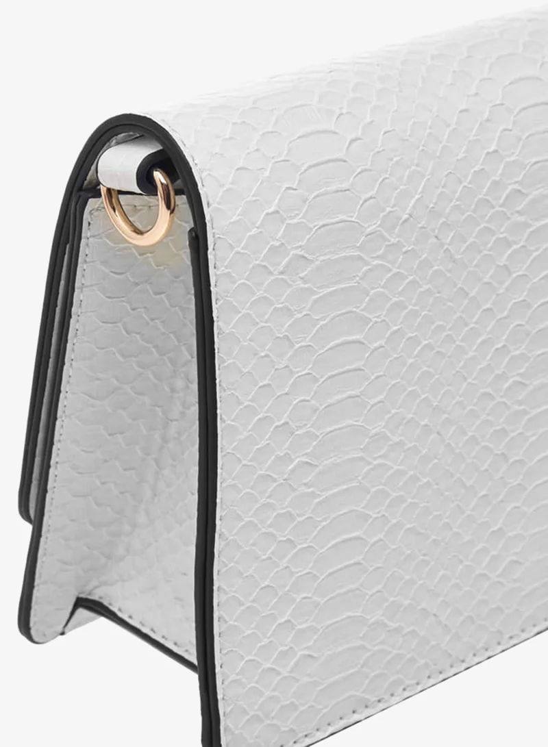 Paprika IVORY Women Textured Crossbody Bag with Chain Strap and Flap Closure for Women | Best Price UAE