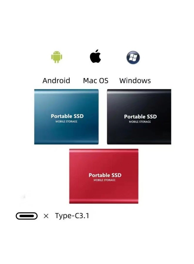 High Capacity Ssd Mobile Solid State Drive 2tb1tb Metal Usb3.0 Portable External State Drive Digital Computer/u Disk/u Disk-Color:T5 Black-Capacity:2t (64g Expansion) - Image 2