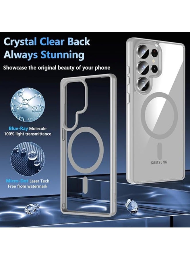 wexon for Samsung S24 Ultra Case, Compatible with MagSafe, Magnetic Back Shockproof Cover with Strong Magnet, Slim Thin Full Protection Phone Case for Galaxy S24 Ultra (Grey) - Image 3