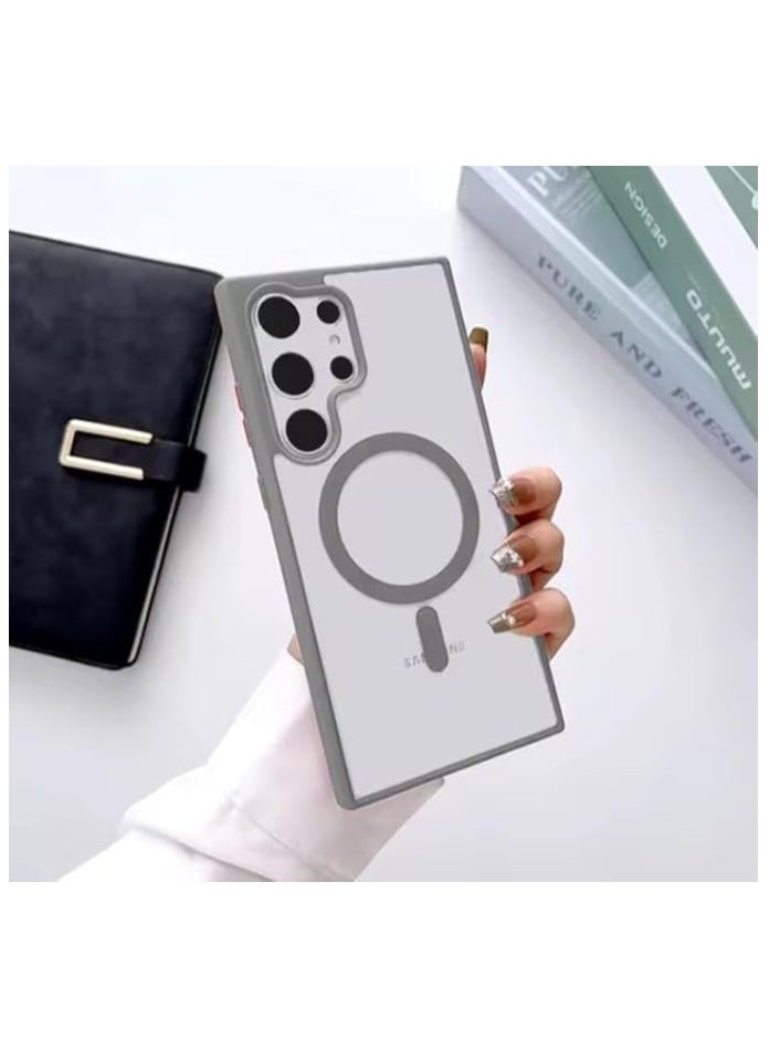 wexon for Samsung S24 Ultra Case, Compatible with MagSafe, Magnetic Back Shockproof Cover with Strong Magnet, Slim Thin Full Protection Phone Case for Galaxy S24 Ultra (Grey) - Image 4