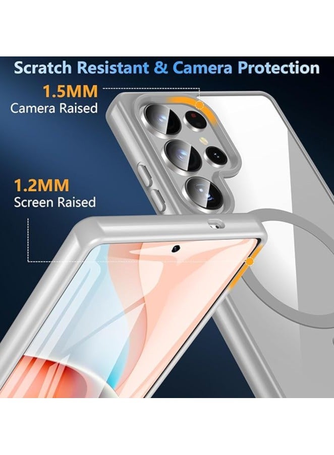 wexon for Samsung S24 Ultra Case, Compatible with MagSafe, Magnetic Back Shockproof Cover with Strong Magnet, Slim Thin Full Protection Phone Case for Galaxy S24 Ultra (Grey) - Image 2