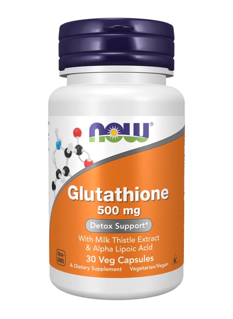 NOW Gluthathione Free Radical Protection 500 mg 30 Veg Capsule - Image 1