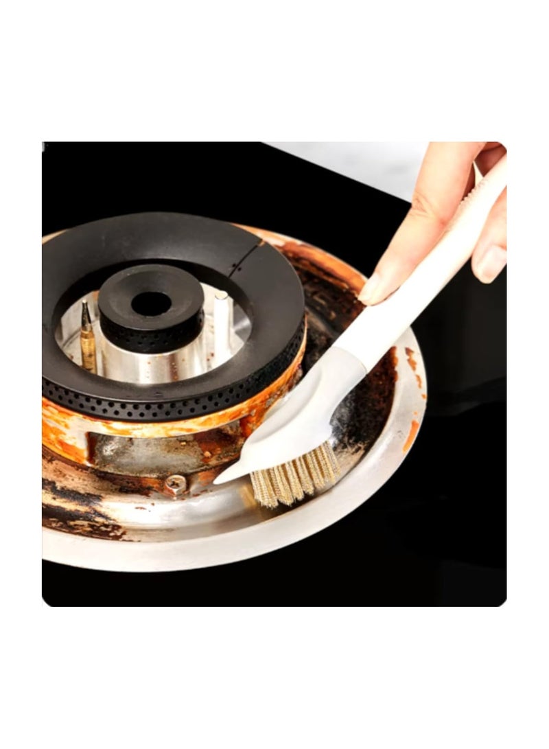 موقد تنظيف متعدد الوظائف 3 في 1 لازالة الشحوم، فرشاة سلك نحاسي، موقد غاز لازالة الاوساخ، فرشاة تنظيف المطبخ بشعيرات سلكية نحاسية، تصميم قابل للفصل لتنظيف الاواني بالفرشاة - Image 1