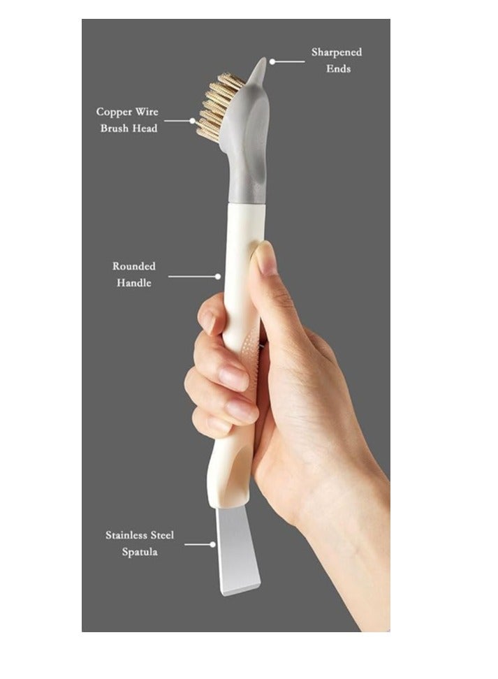 موقد تنظيف متعدد الوظائف 3 في 1 لازالة الشحوم، فرشاة سلك نحاسي، موقد غاز لازالة الاوساخ، فرشاة تنظيف المطبخ بشعيرات سلكية نحاسية، تصميم قابل للفصل لتنظيف الاواني بالفرشاة - Image 5