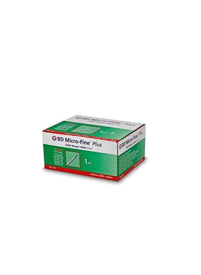 BD Micro-Fine Plus Insulin Syringe 30x8mm 1ml 100's 