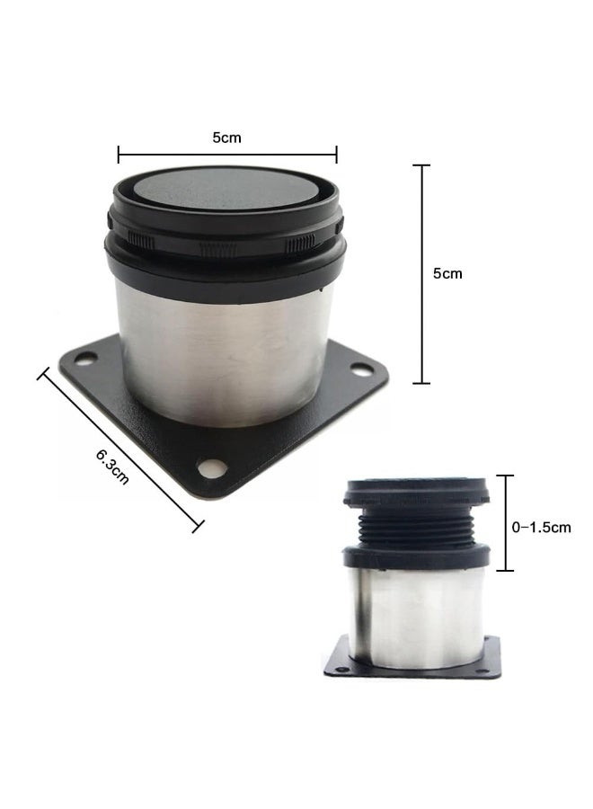 JZS Stainless Steel Furniture Legs Cabinet Adjustable Round Kitchen Feet for DIY Furniture,TV Stand, Sofa, Cabinet,Adjust Height 0-1.5cm,4 Pack - Image 2