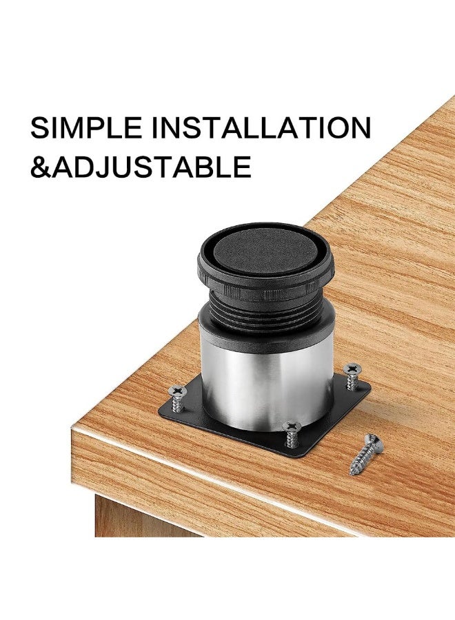 JZS Stainless Steel Furniture Legs Cabinet Adjustable Round Kitchen Feet for DIY Furniture,TV Stand, Sofa, Cabinet,Adjust Height 0-1.5cm,4 Pack - Image 3