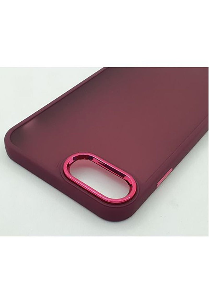 Generic IPhone 7+ Plus / 8+ Plus Case Full Protection Cover With Lens Protection - Dark Red  - Image 3