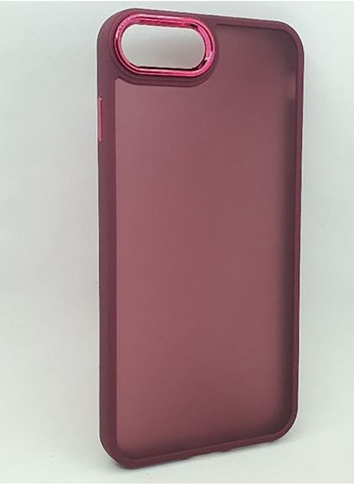 Generic IPhone 7+ Plus / 8+ Plus Case Full Protection Cover With Lens Protection - Dark Red  - Image 1