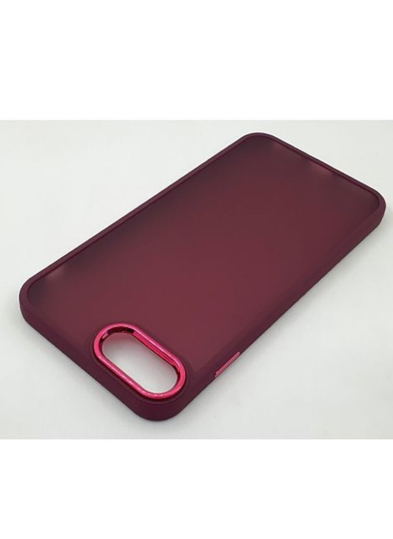 Generic IPhone 7+ Plus / 8+ Plus Case Full Protection Cover With Lens Protection - Dark Red  - Image 2