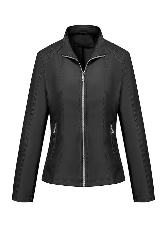 Take Two Black Faux Leather Biker Jacket