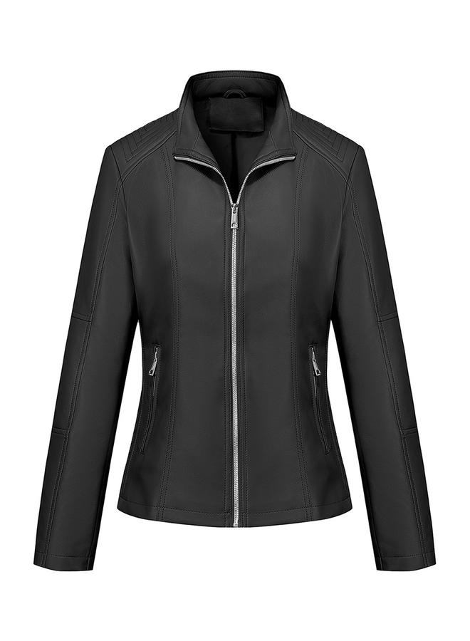 Take Two Black Faux Leather Biker Jacket - Image 1