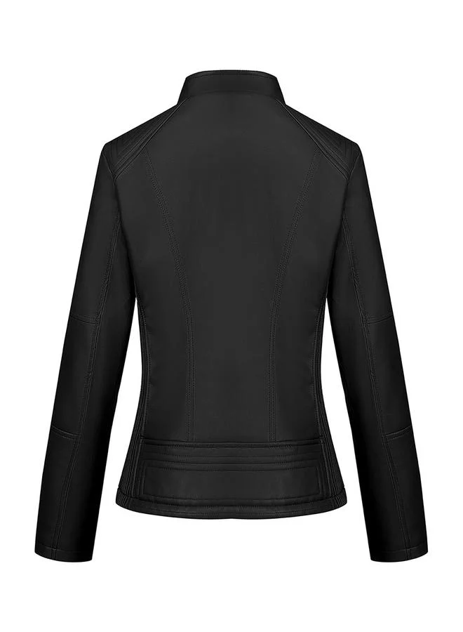 Take Two Black Faux Leather Biker Jacket