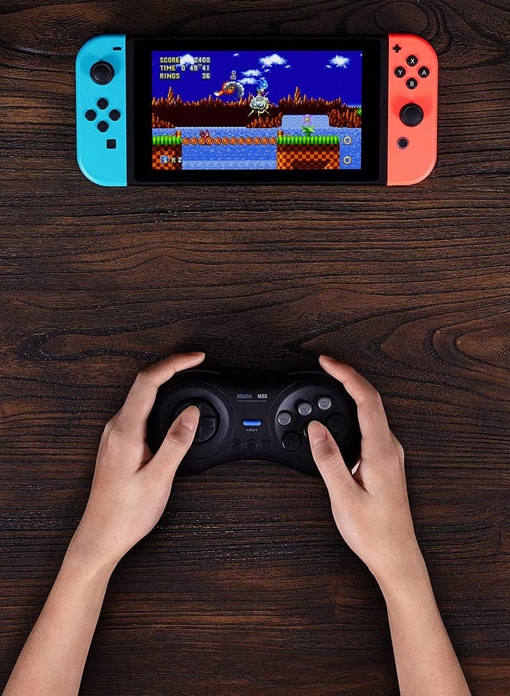 8Bitdo M30 Bluetooth Controller for Switch, Windows and Android, 6-Button Layout for SEGA’s Classic Games (Black) - Image 4