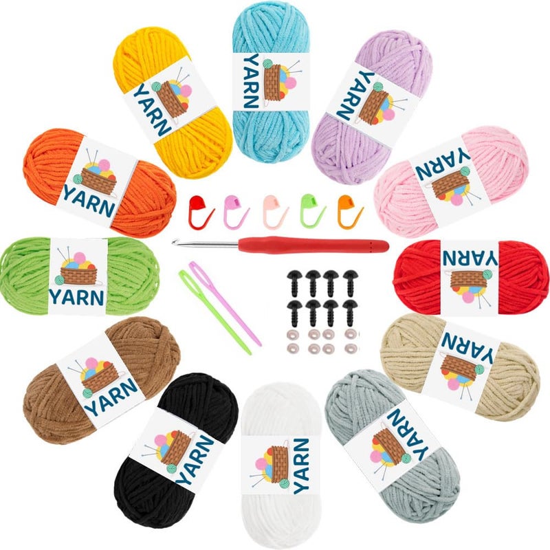 ZICALSO Chenille Yarn12 Chenille Yarn for CrochetingVelvet Yarn for CrochetingVelvet Chenille Fluffy Yarn - Image 2