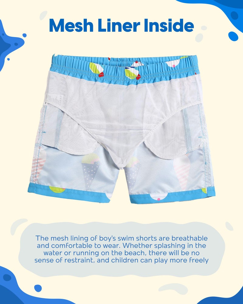 maamgic Boys Swim Trunks Toddler Swim Shorts Little Boys Bathing Suit Swimsuit Toddler Boy Swimwear,Ice-Lake Blue,5 T - Image 3