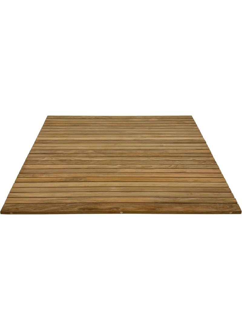 100% Teak Wood Woven Mat - Made from Nordic Teak - Indoor & Outdoor Use - Non-Slip Wooden Platform for Sauna, Pool, Hot Tub Floor, Decor & Protector (Natural Touch, 30" x 30") - Image 1