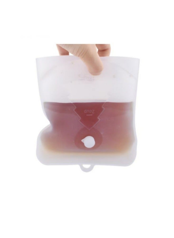 Silicone Fresh-Keeping Bag Household Kitchen Food Grade Sealing Bag Food Ziplock Bag Green 500 ML